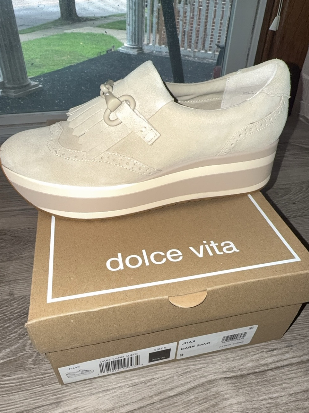 Dolce Vita Cream Suede Platform Loafer